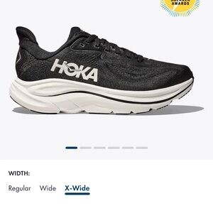 Hoka Black and White Clifton 10 size 8 XL Performance Running Shoe